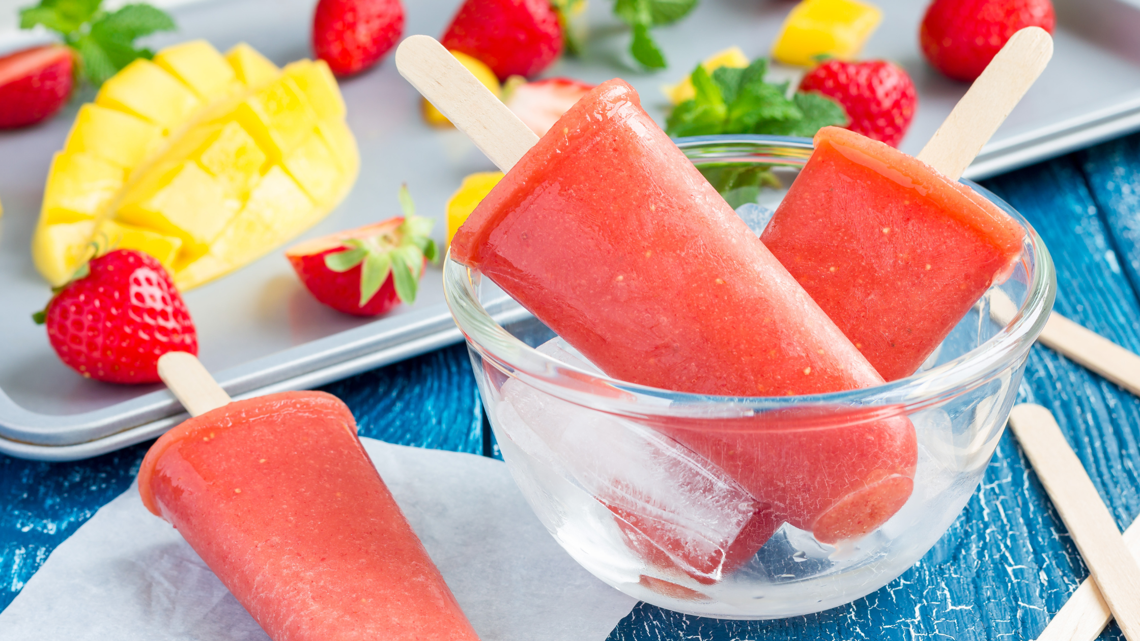 Obrázek: domácí jahodovo-manogový nanuk